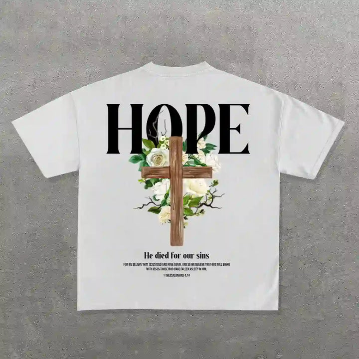 Christianartworkshop Hope Cross Print T-Shirt - Weiß - 2XL - image 1