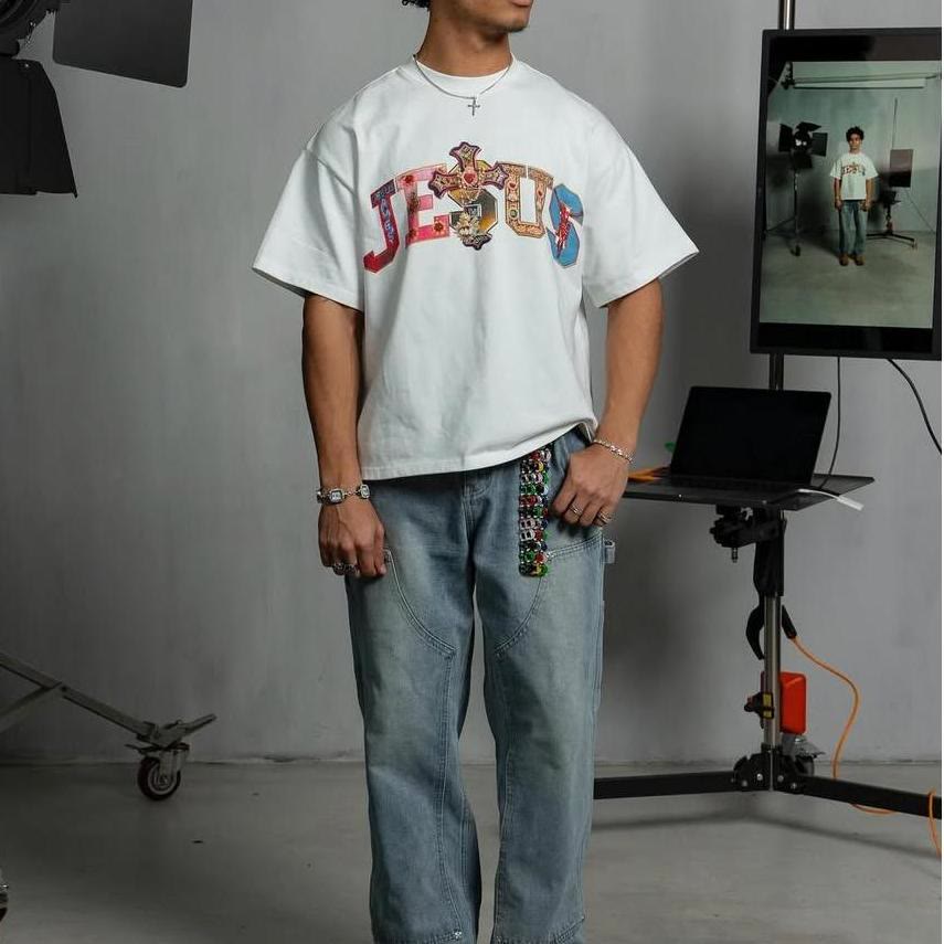 Christianartworkshop T-Shirt mit Retro-Vintage-Grafik und Jesus-Motiv - image 1