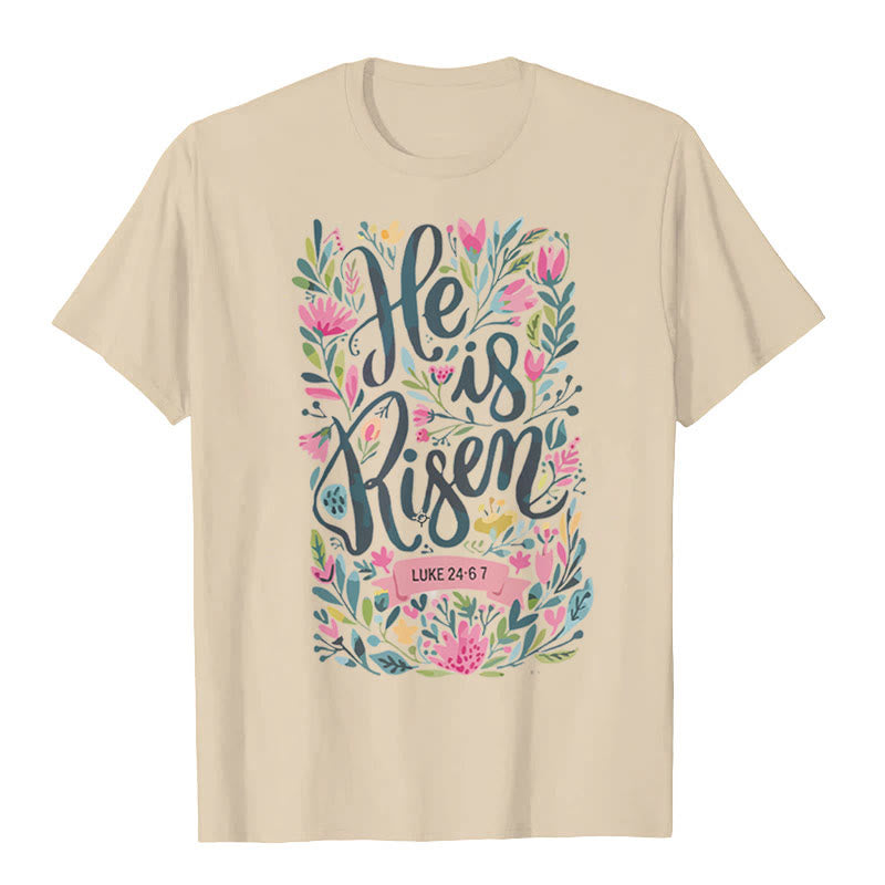Christianartworkshop Er ist auferstanden Blumendruck-T-Shirt - Beige - 2XL - image 2