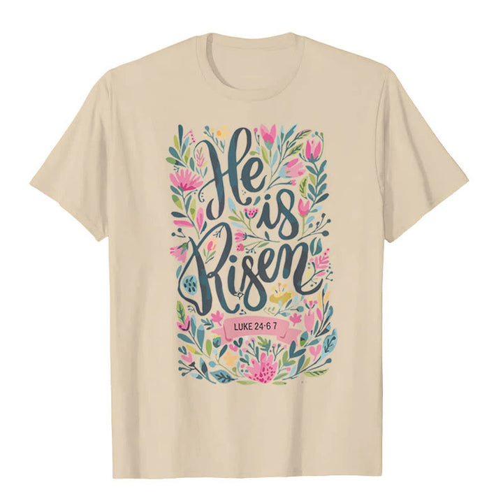 Christianartworkshop Er ist auferstanden Blumendruck-T-Shirt - Beige - 2XL - image 2