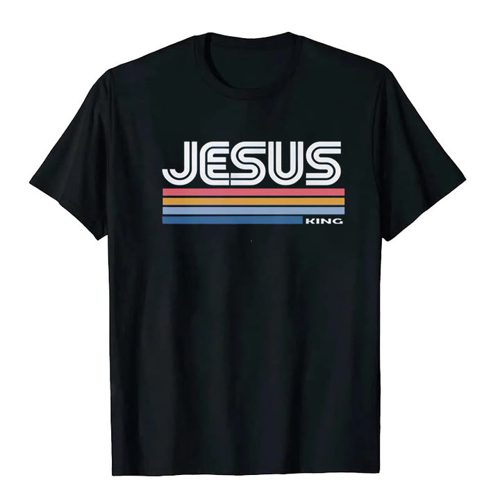 Christianartworkshop Retro Jesus King T-Shirt - Schwarz - 2XL - image 1