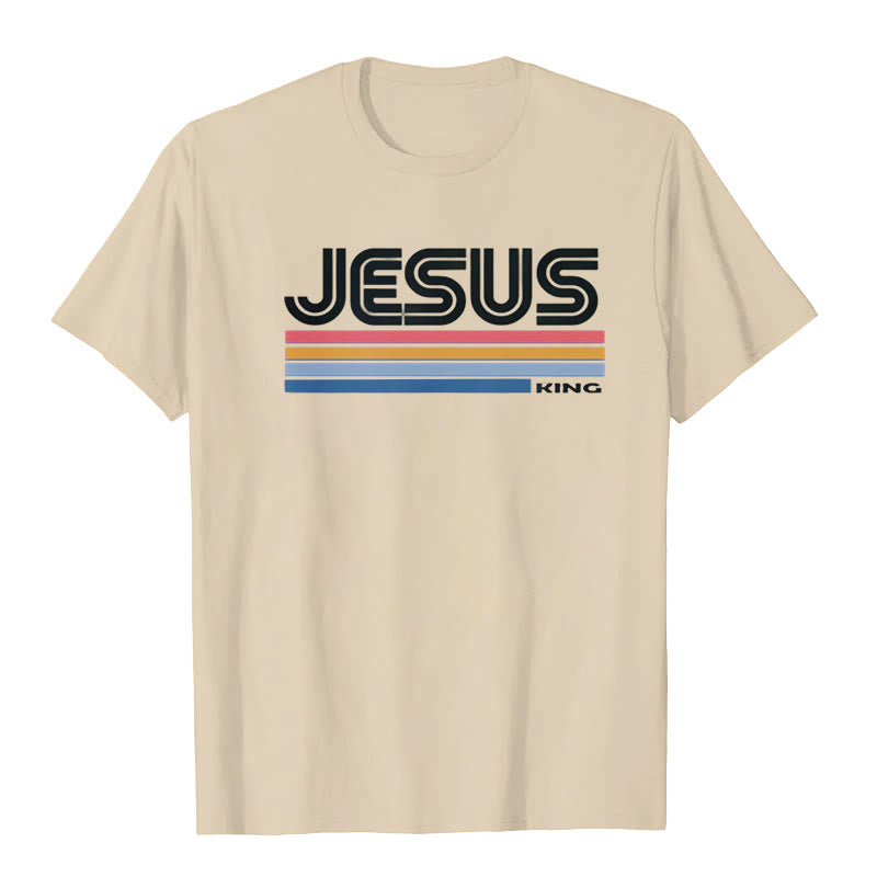 Christianartworkshop Retro Jesus König T-Shirt - Beige - 2XL - image 2