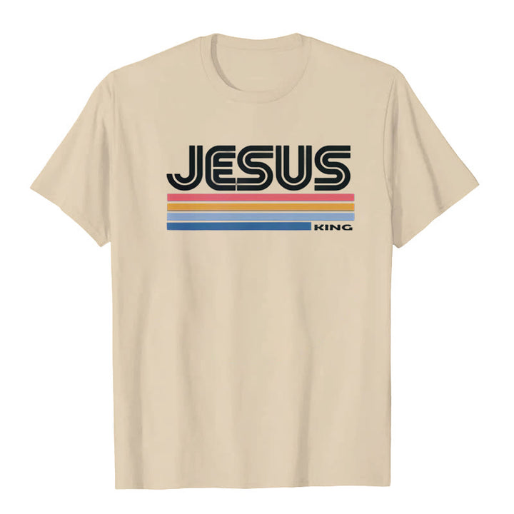 Christianartworkshop Retro Jesus König T-Shirt - Beige - 2XL - image 2