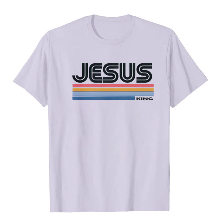 Christianartworkshop Retro Jesus König T-Shirt - Lila - 2XL - image 7