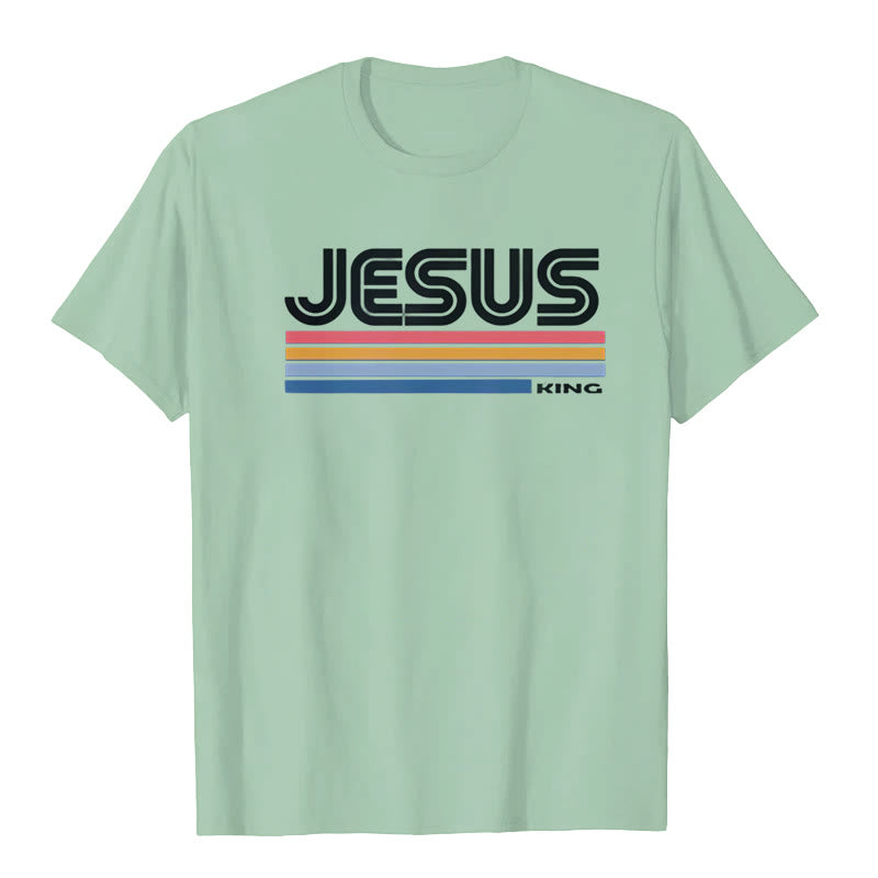 Christianartworkshop Retro Jesus König T-Shirt - Hellgrün - 2XL - image 5