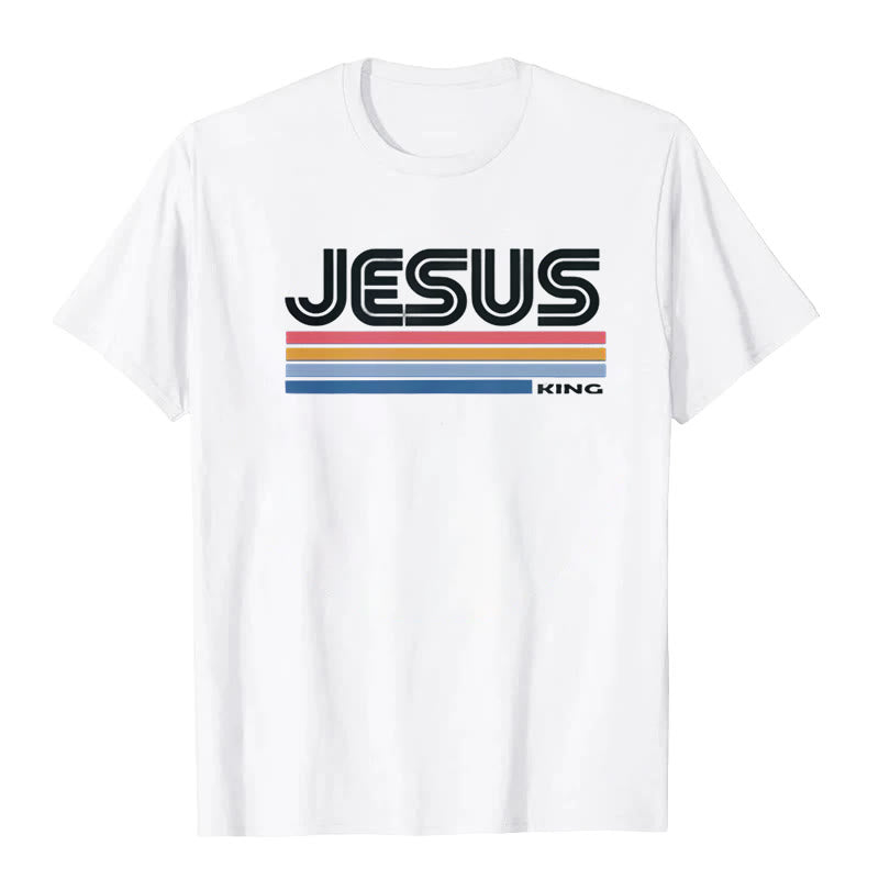Christianartworkshop Retro Jesus King T-Shirt - Weiß - 2XL - image 0