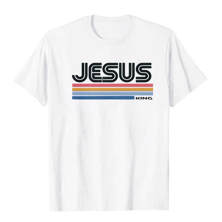 Christianartworkshop Retro Jesus King T-Shirt - Weiß - 2XL - image 0