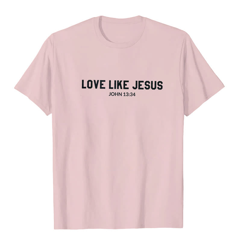 Christianartworkshop Liebe wie Jesus T-Shirt - Rosa - 2XL - image 4