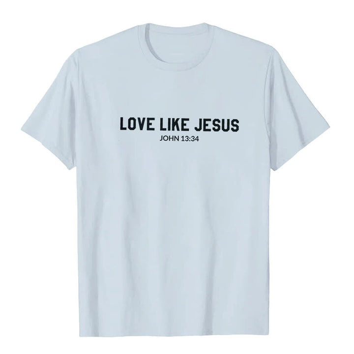 Christianartworkshop Liebe wie Jesus T-Shirt - Blau - 2XL - image 3