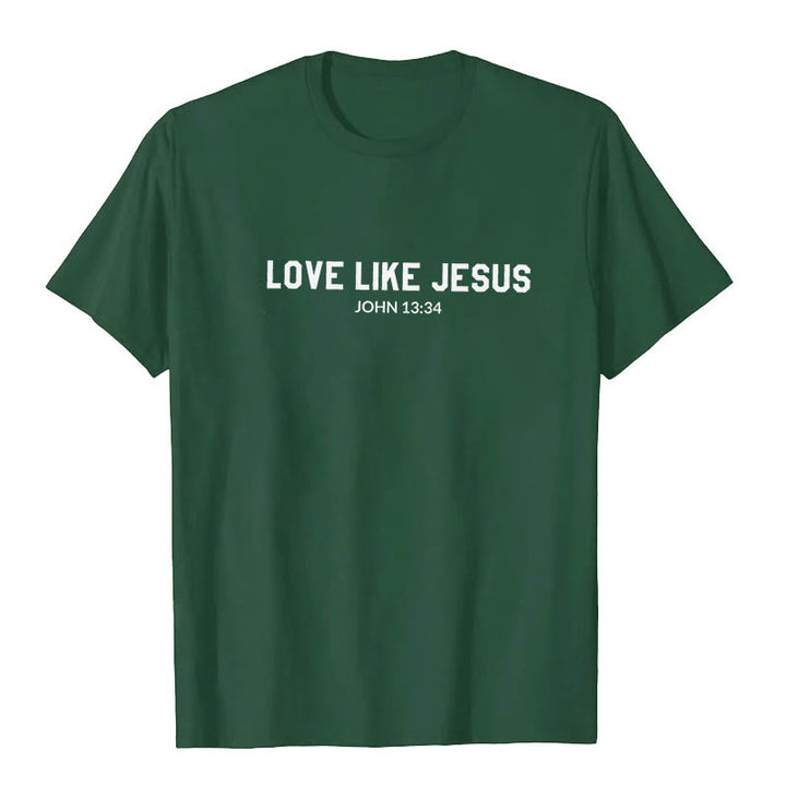 Christianartworkshop Liebe wie Jesus T-Shirt - Dunkelgrün - 2XL - image 6