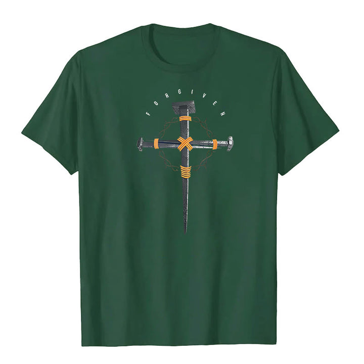 Christianartworkshop T-Shirt „Vergebenes Kreuz“ - Dunkelgrün - 2XL - image 6