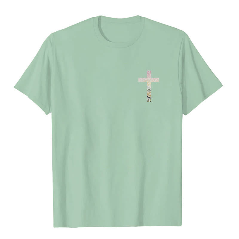 Christianartworkshop T-Shirt mit Aufschrift „Gott verwandelt zerbrochene Stücke in Meisterwerke“