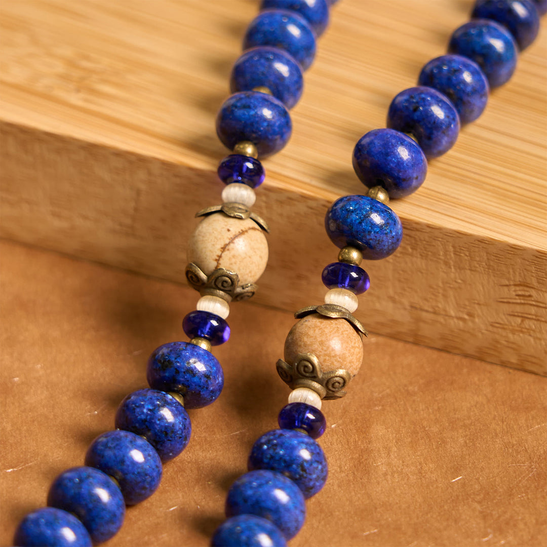 Christianartworkshop Handgefertigter Rosenkranz aus Lapislazuli und Landkarte der Heiligen Therese von Lisieux, Medaille und Kruzifix, 8 x 10 mm - image 7