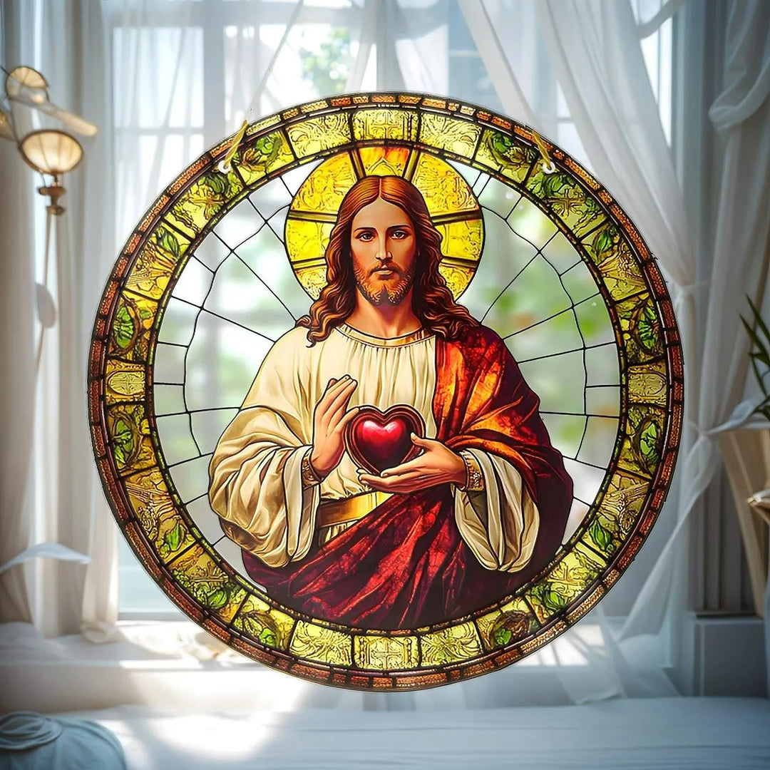 Christianartworkshop Heiliges Herz Jesu, hängendes Ornament: Beruhigt die gequälte Seele