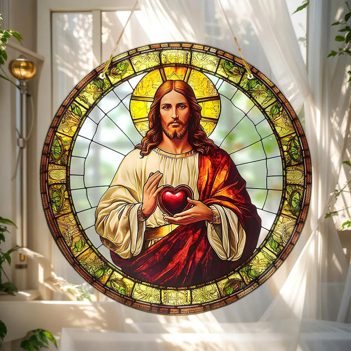 Christianartworkshop Heiliges Herz Jesu, hängendes Ornament: Beruhigt die gequälte Seele