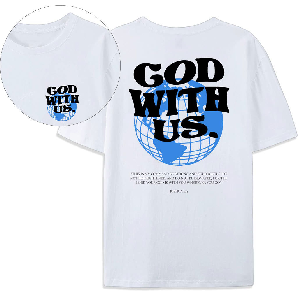 Christianartworkshop T-Shirt aus Baumwolle mit Aufschrift „Gott mit uns“ - Weiß - 2XL - image 0
