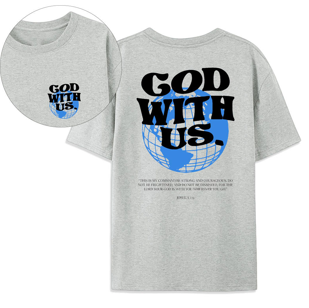 Christianartworkshop T-Shirt aus Baumwolle mit Aufschrift „Gott mit uns“ - Grau - 2XL - image 9