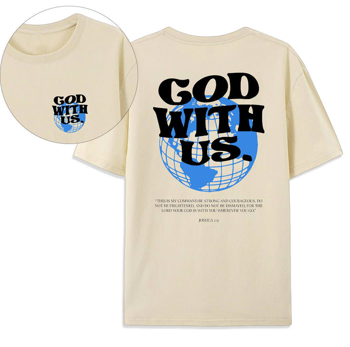 Christianartworkshop T-Shirt aus Baumwolle mit Aufschrift „Gott mit uns“