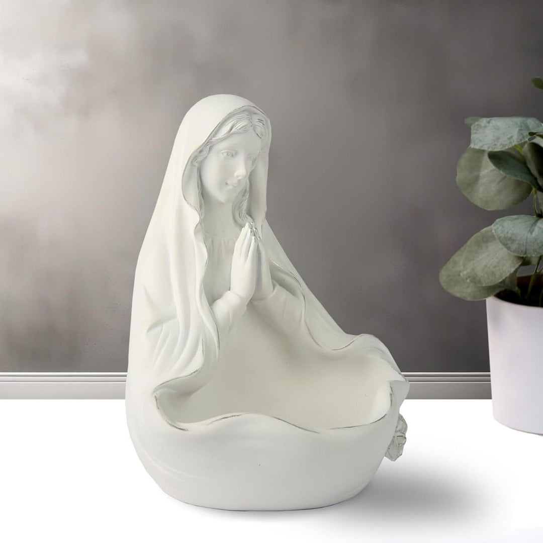Christianartworkshop Weißer Rosenkranzbehälter Unserer Lieben Frau: Ruhe mit göttlicher Gnade umarmen