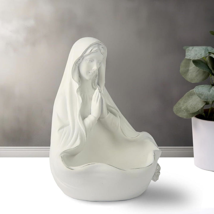 Christianartworkshop Weißer Rosenkranzbehälter Unserer Lieben Frau: Ruhe mit göttlicher Gnade umarmen