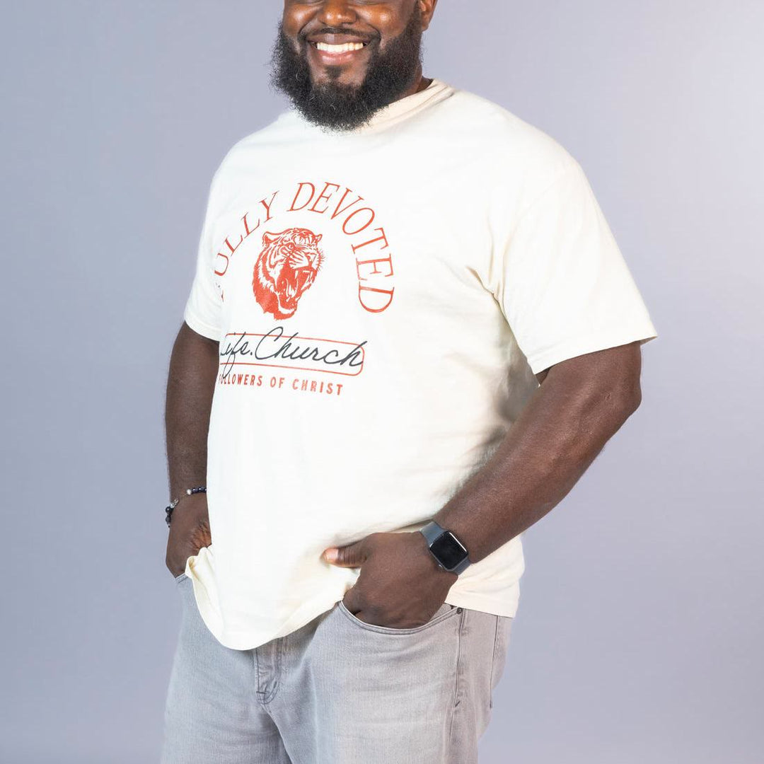 Christianartworkshop T-Shirt mit Aufschrift „Fully Devoted“