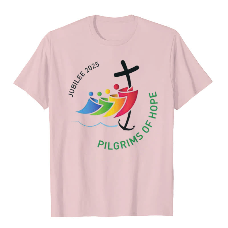 Christianartworkshop Jubiläum 2025 – Pilger der Hoffnung T-Shirt - Rosa - 2XL - image 4