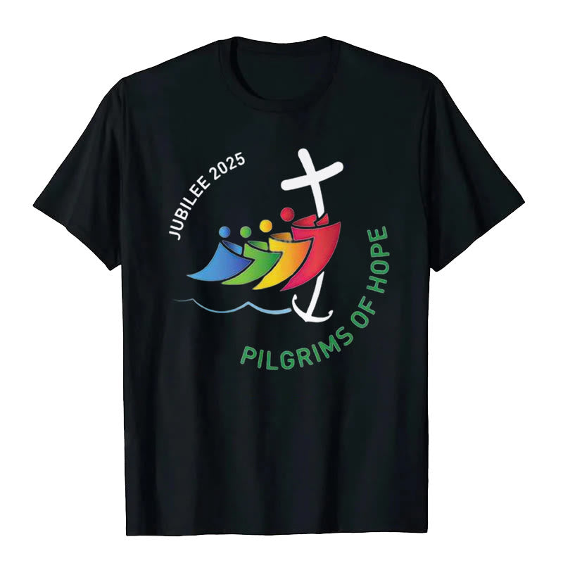 Christianartworkshop Jubiläum 2025 – Pilger der Hoffnung T-Shirt - Schwarz - 2XL - image 1