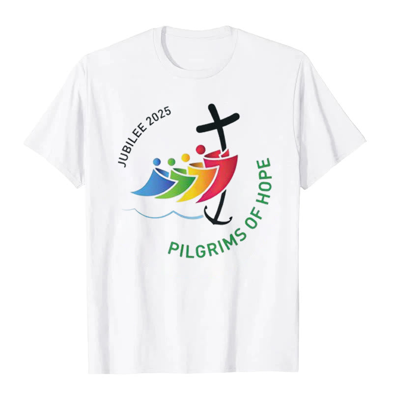 Christianartworkshop Jubiläum 2025 – Pilger der Hoffnung T-Shirt - Weiß - 2XL - image 0