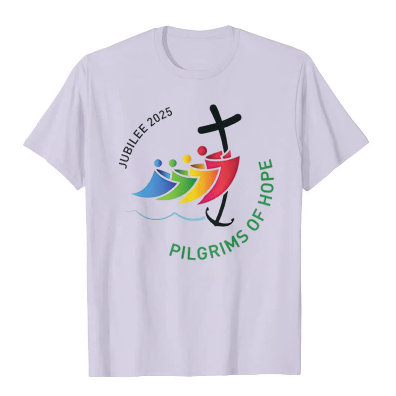 Christianartworkshop Jubiläum 2025 – Pilger der Hoffnung T-Shirt - Lila - 2XL - image 7