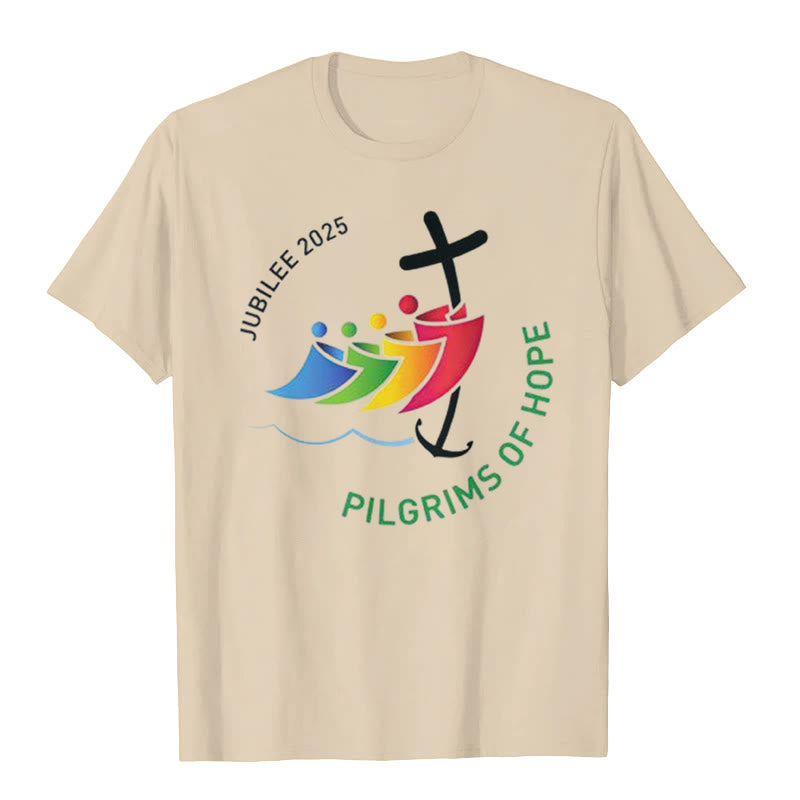 Christianartworkshop Jubiläum 2025 – Pilger der Hoffnung T-Shirt - Beige - 2XL - image 2