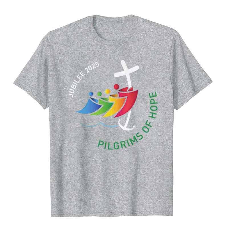 Christianartworkshop Jubiläum 2025 – Pilger der Hoffnung T-Shirt - Grau - 2XL - image 8