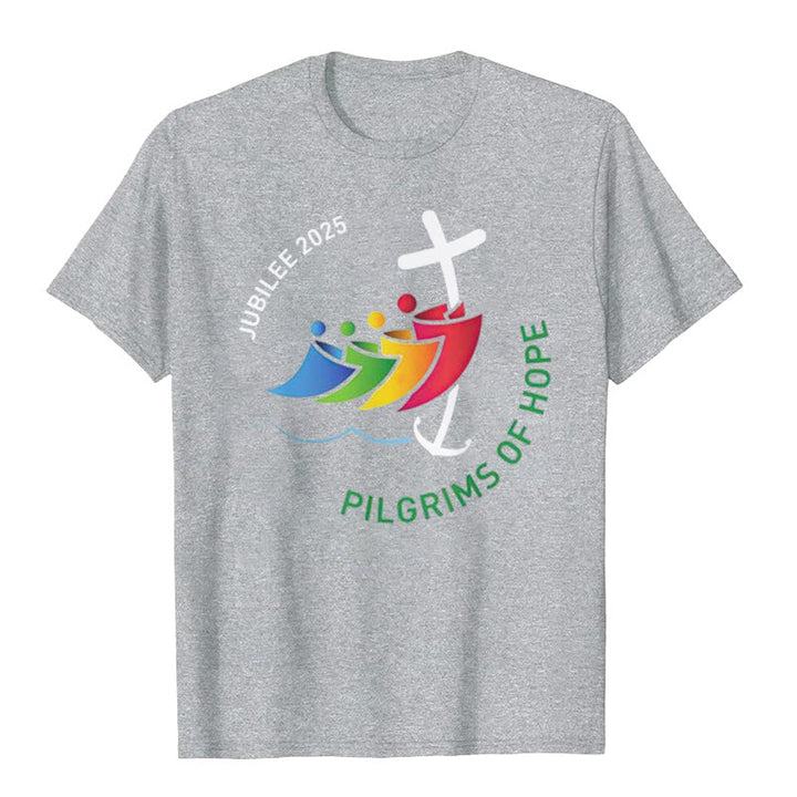 Christianartworkshop Jubiläum 2025 – Pilger der Hoffnung T-Shirt - Grau - 2XL - image 8