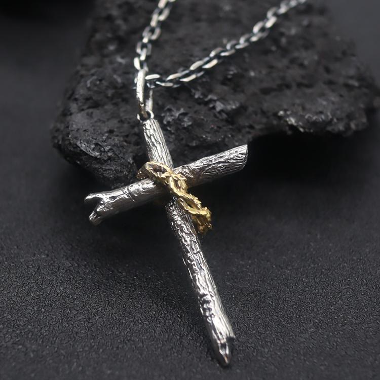 Christianartworkshop Halskette aus 925er Sterlingsilber mit Dornenkreuz: Ein Symbol des Glaubens - 925er Sterlingsilber - image 1