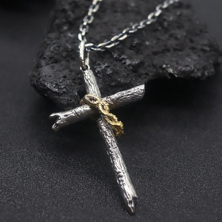 Christianartworkshop Halskette aus 925er Sterlingsilber mit Dornenkreuz: Ein Symbol des Glaubens - 925er Sterlingsilber - image 1