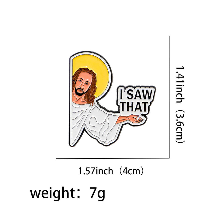 Christianartworkshop 3styles Jesus-Zitat-Cartoon-Metallbroschen: Eine Mischung aus Glauben und Laune