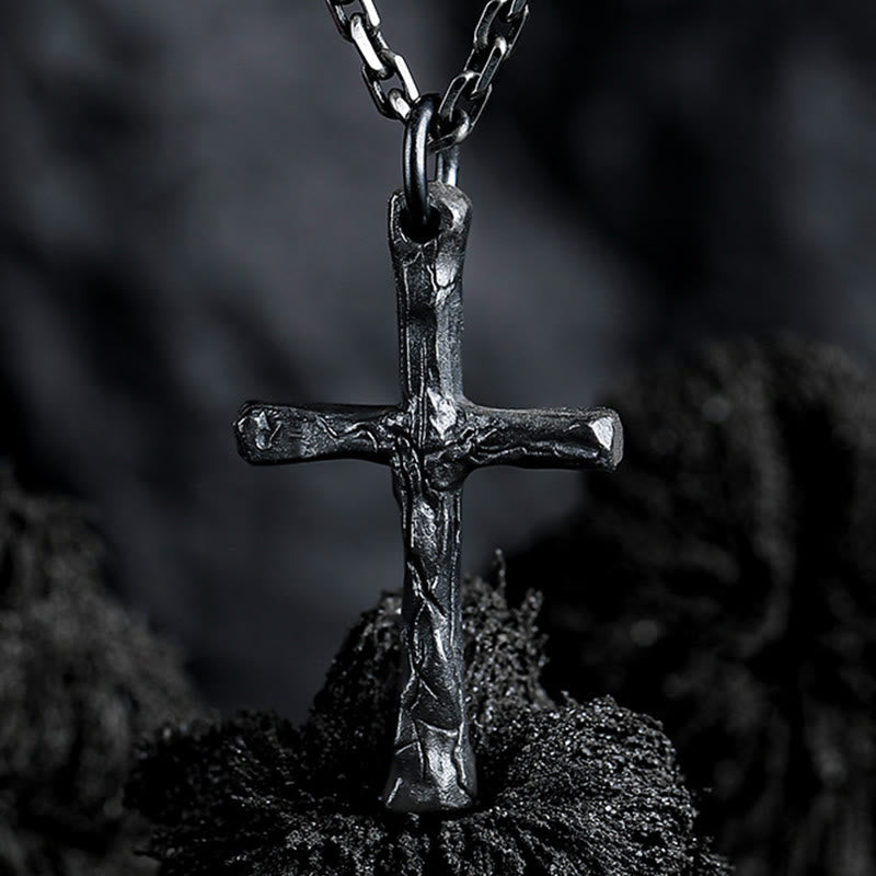 Christianartworkshop Halskette mit Kreuz im dunklen Stil aus 925er Sterlingsilber: Ein Symbol des Glaubens - 925er Sterlingsilber - image 1