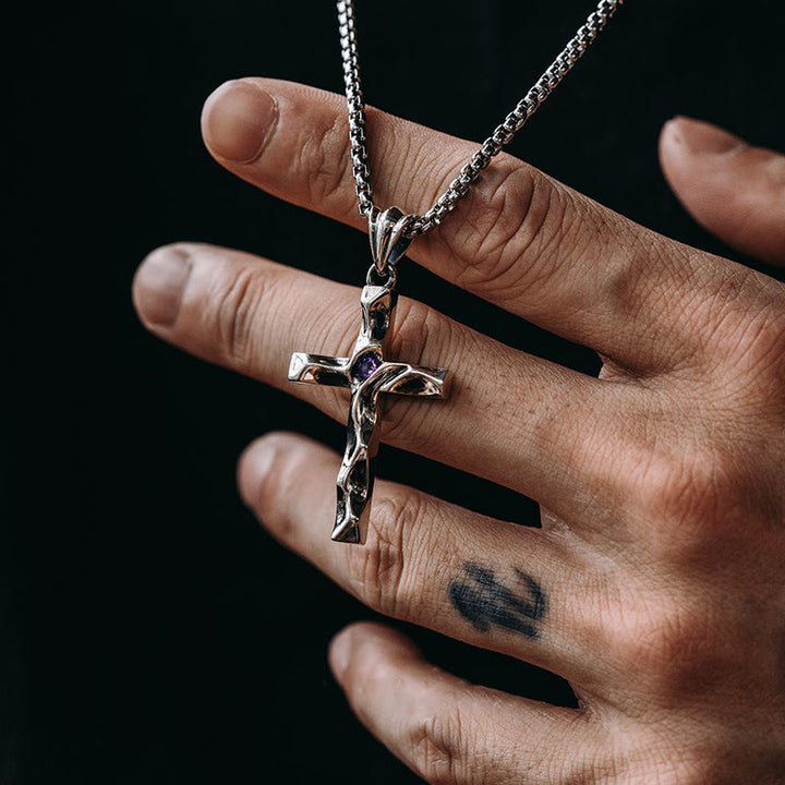 Christianartworkshop 925 Sterling Silber 2 Farben Zirkon Kreuz Halskette: Ein Symbol der Eleganz und göttlichen Gnade - image 8