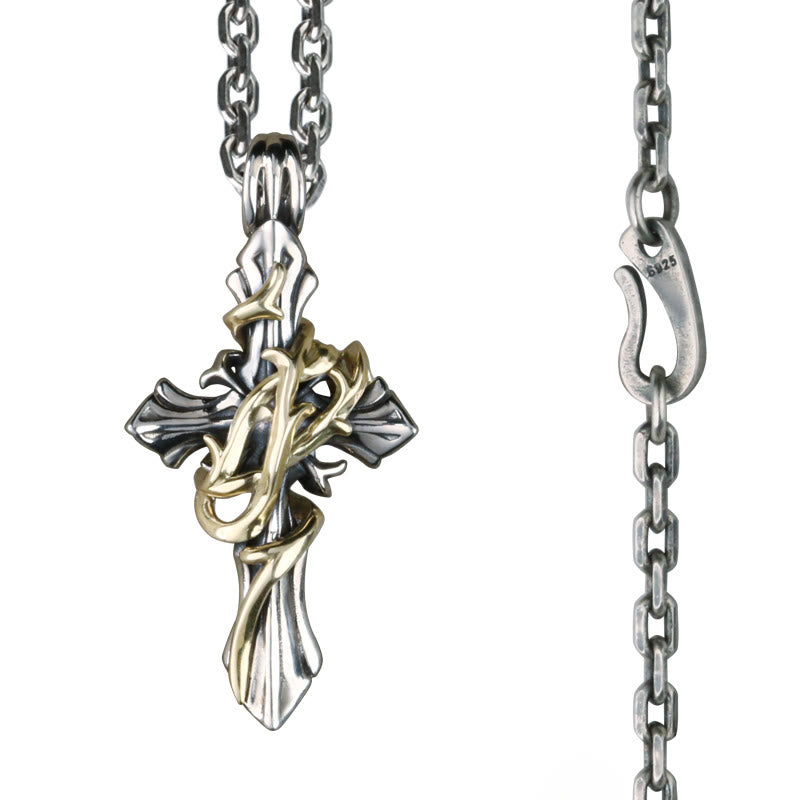 Christianartworkshop 925 Sterling Silber 2styles Vine Kruzifix Halskette: Entfesseln Sie Ihre dunkle Persönlichkeit - image 5