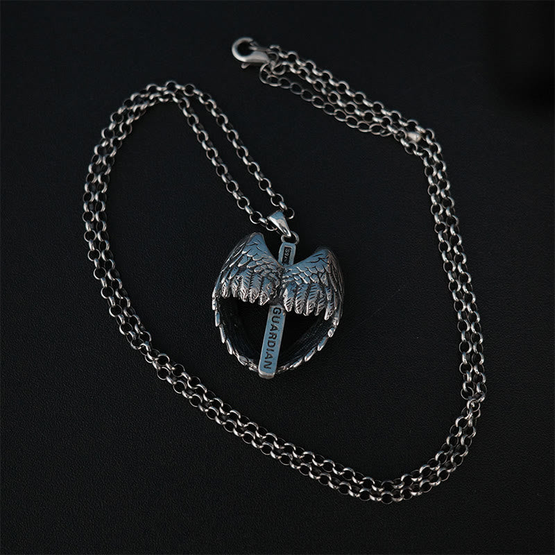 Christianartworkshop Halskette mit Kreuz und Engelsflügeln aus 925er Sterlingsilber: Verkörperung von Glauben und himmlischer Gnade - image 5