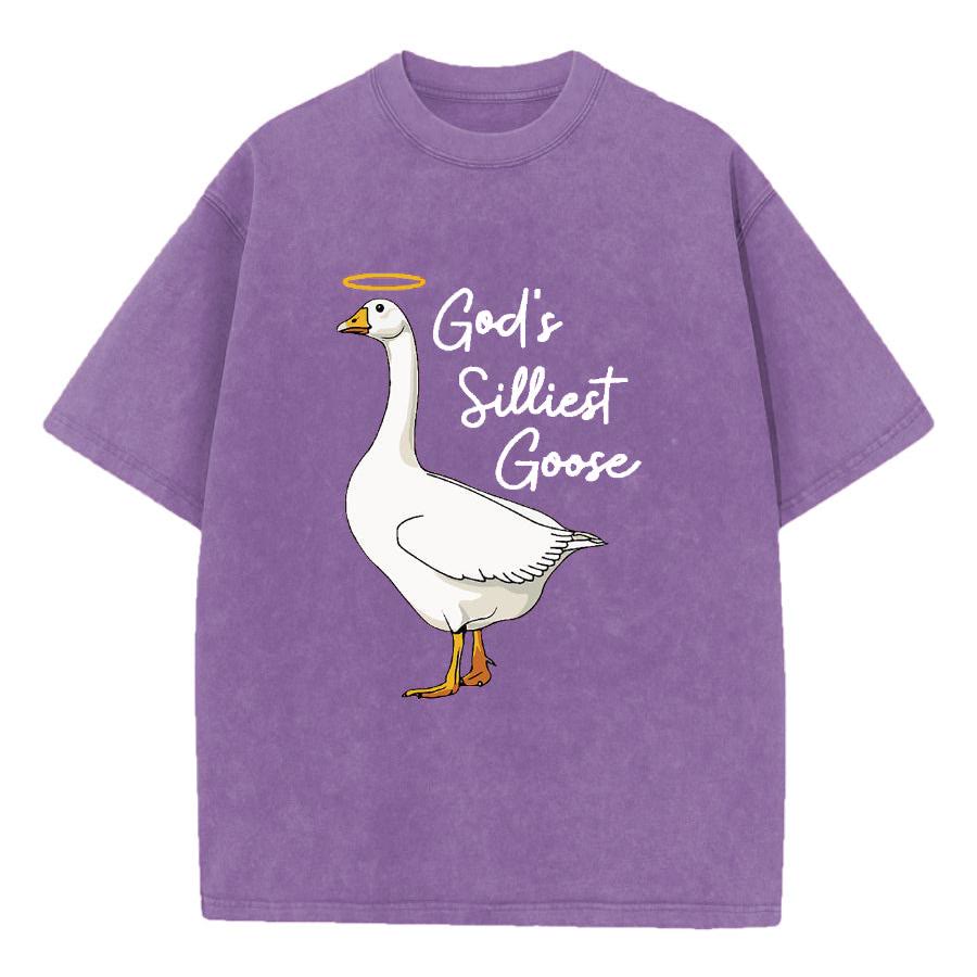 Christianartworkshop Gottes albernste Gans – gewaschenes T-Shirt - Lila - 5XL - image 10