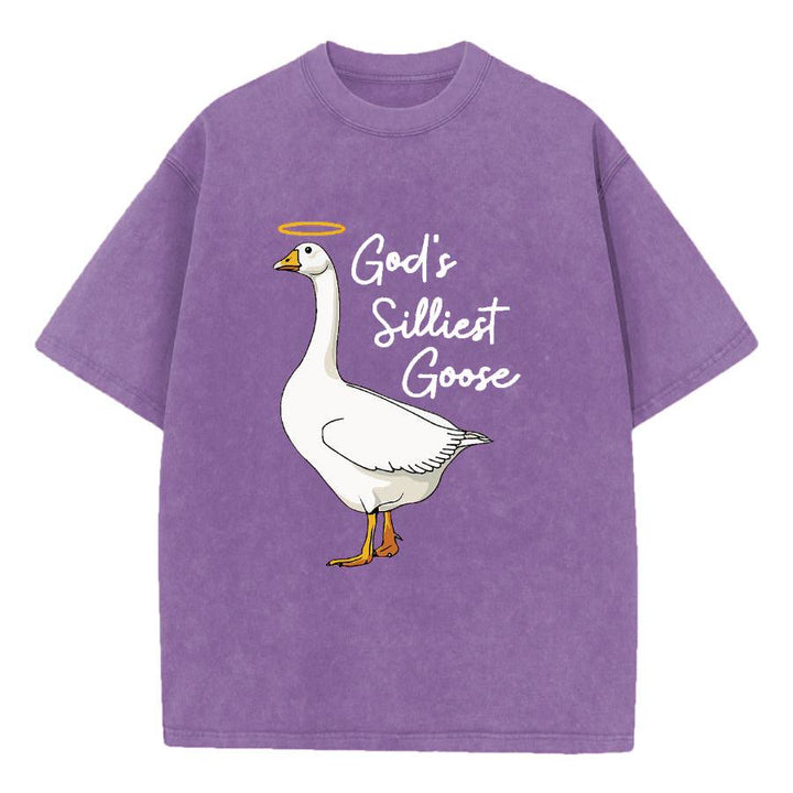Christianartworkshop Gottes albernste Gans – gewaschenes T-Shirt - Lila - 5XL - image 10
