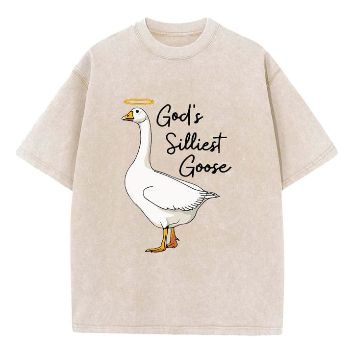 Christianartworkshop Gottes albernste Gans – gewaschenes T-Shirt - Aprikose - 5XL - image 3