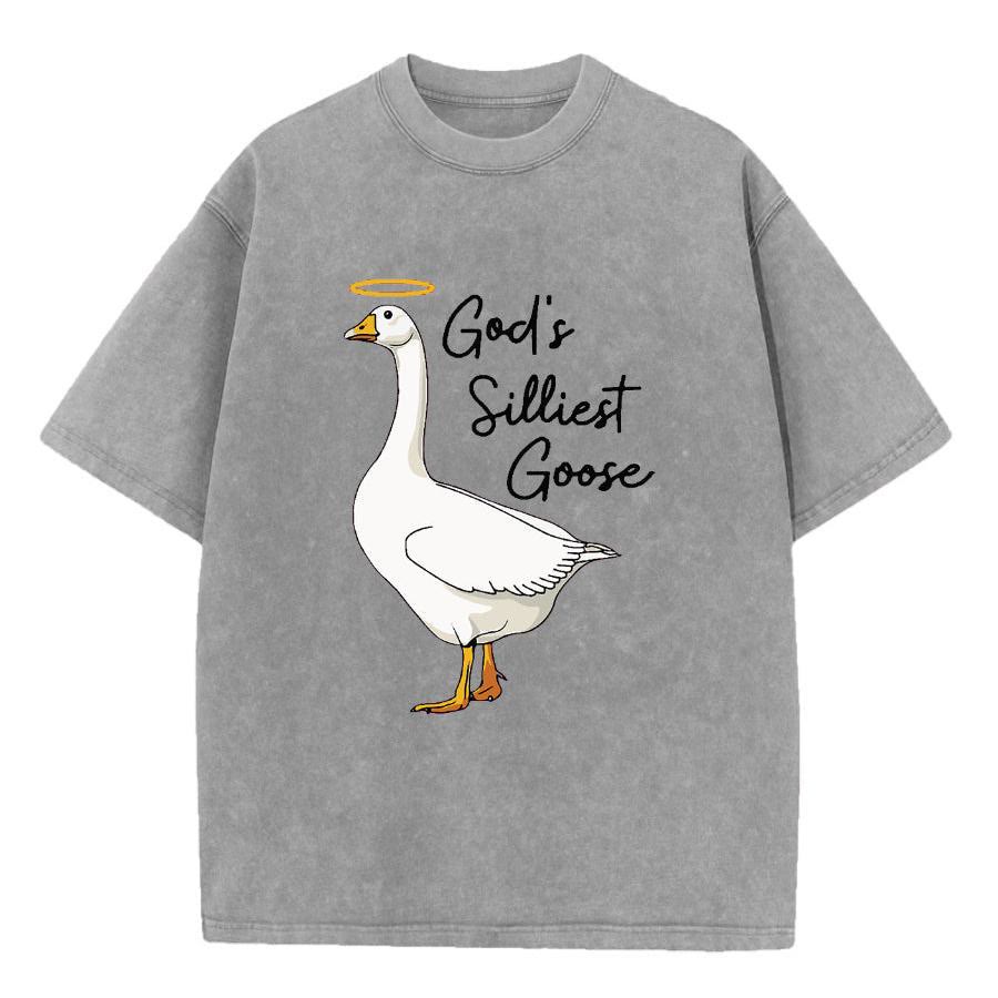 Christianartworkshop Gottes albernste Gans – gewaschenes T-Shirt - Grau - 5XL - image 2