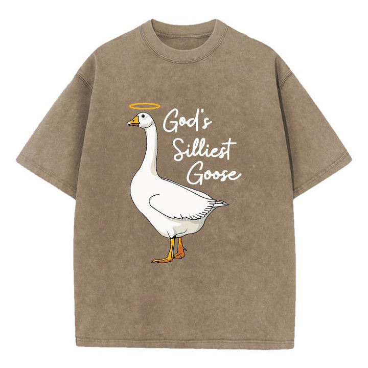 Christianartworkshop Gottes albernste Gans – gewaschenes T-Shirt - Kaffee - 5XL - image 5