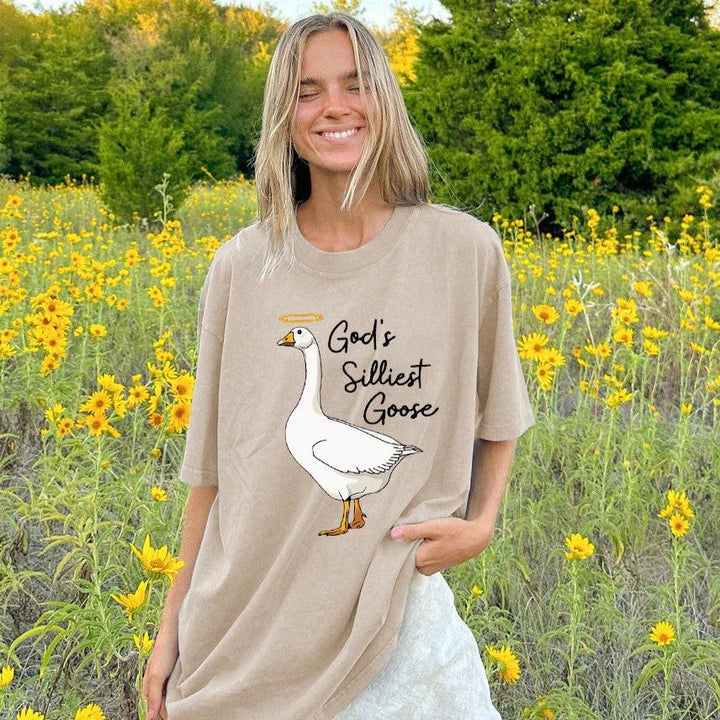 Christianartworkshop Gottes albernste Gans – gewaschenes T-Shirt - image 4