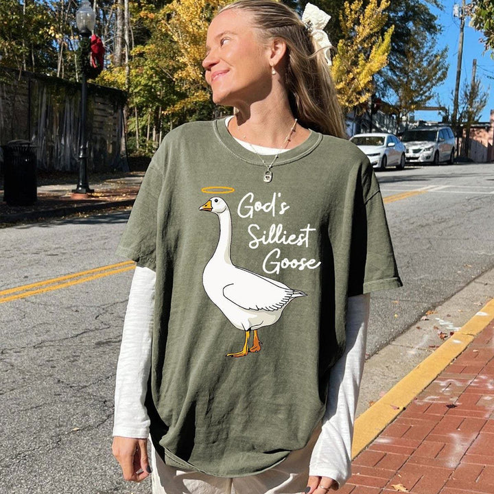 Christianartworkshop Gottes albernste Gans – gewaschenes T-Shirt - image 8