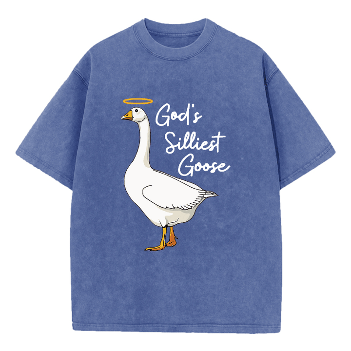 Christianartworkshop Gottes albernste Gans – gewaschenes T-Shirt - Marine - 5XL - image 9