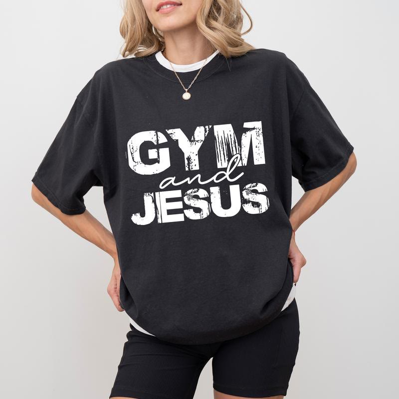 Christianartworkshop Fitnessstudio und Jesus T-Shirt - Schwarz - 2XL - image 1