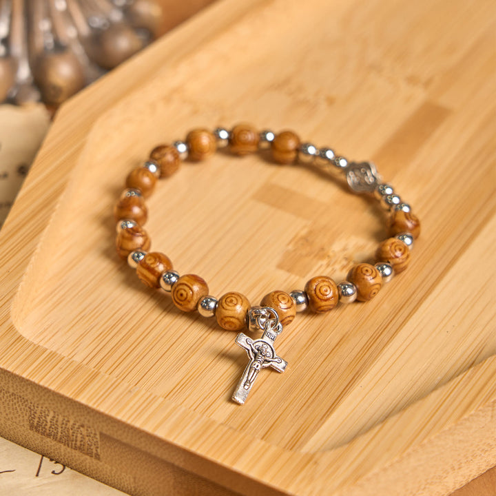 Christianartworkshop Jesus-Ikonen-Kreuz-Rosenarmband: Handgefertigter spiritueller Schmuck von exquisiter Handwerkskunst - image 3