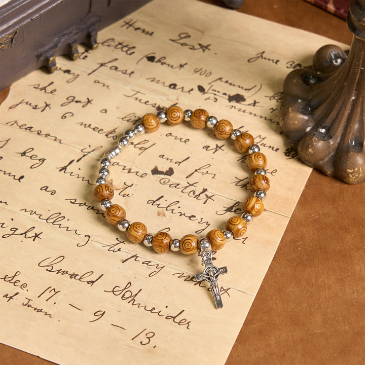Christianartworkshop Jesus-Ikone, Kruzifix, Rosenarmband: handgefertigter spiritueller Schmuck mit exquisiter Handwerkskunst